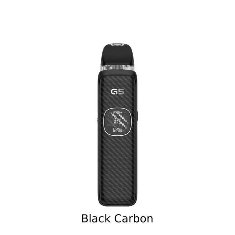 UWell Caliburn G5 Open Pod Kit Black carbon vape device on a white background
