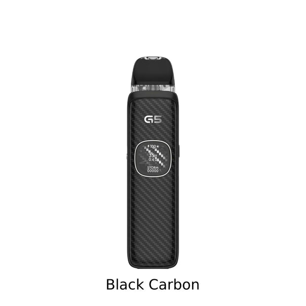 UWell Caliburn G5 Open Pod Kit Black carbon vape device on a white background