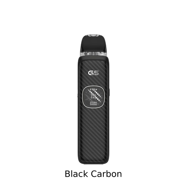 UWell Caliburn G5 Open Pod Kit Black carbon vape device on a white background