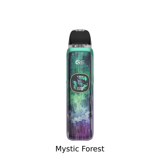 UWell Caliburn G5 Open Pod Kit Vape device with 'Mystic Forest' design on a white background