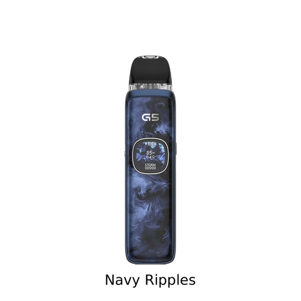 UWell Caliburn G5 Open Pod Kit Vape device with 'Navy Ripples' design on a white background