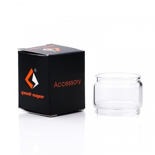 Geekvape Cerberus replacement glass with packaging on a white background.