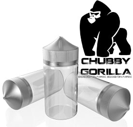 Chubby Gorilla 30ml bottles with Chubby Gorilla logo on top right corner.