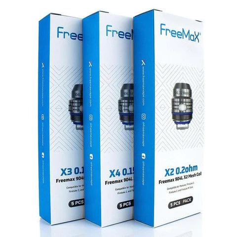 Freemax 904L replacement vape coils in retail packaging on a white background.