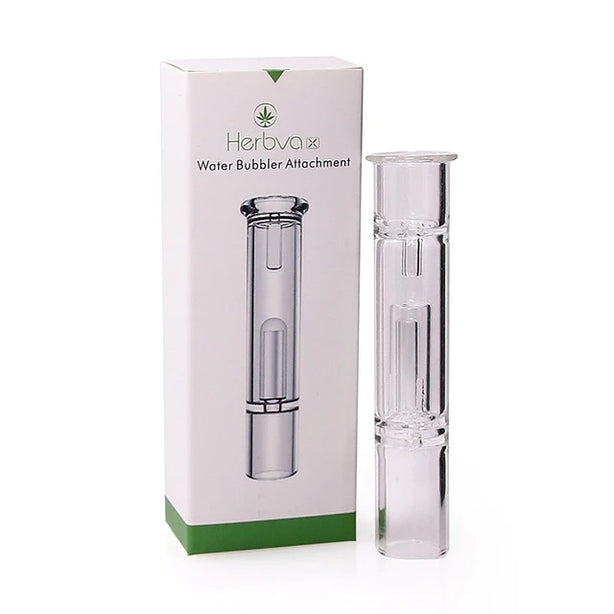 Herbva X Bubbler Attachment on a white background with packaging displayed.