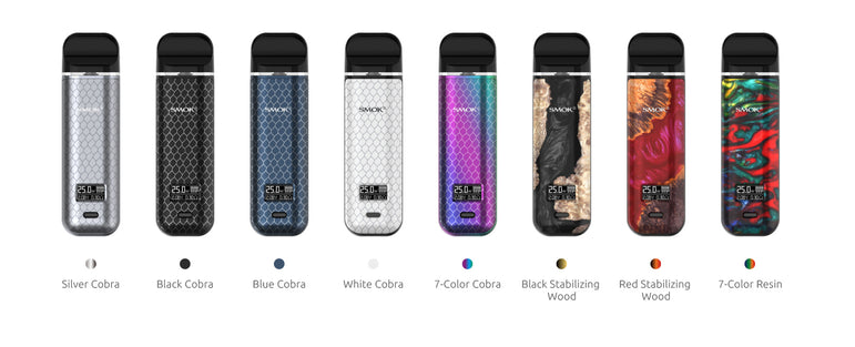 Smok Novo X available colors on a white background.