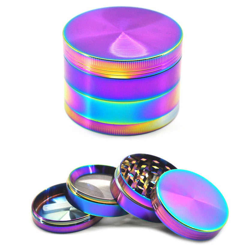 Rainbow Grinder 50mm displayed with all parts showing on a white background.
