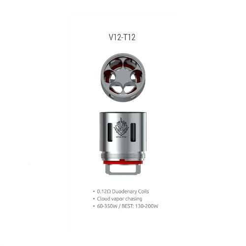 Smok TFV12 coil with details listed on a white background.