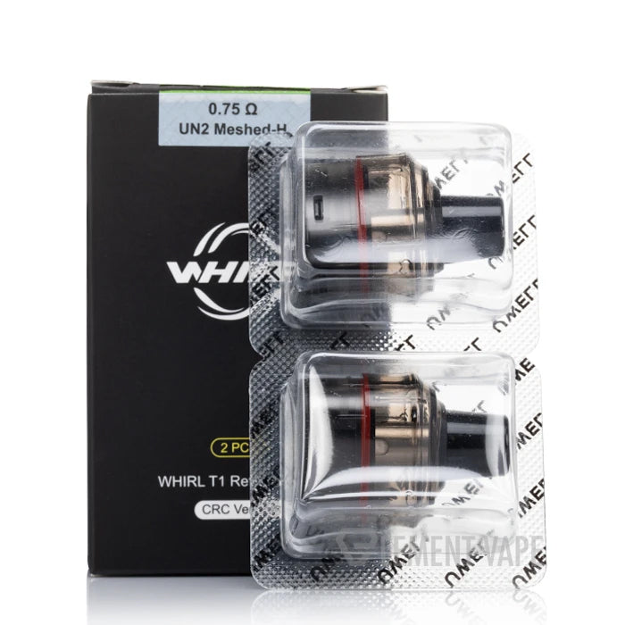 Uwell Whirl T1 Pod replacement with packaging on a white background.