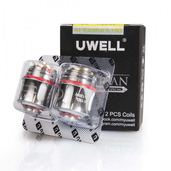 Uwell Valyrian coils with packaging displayed on a white background.