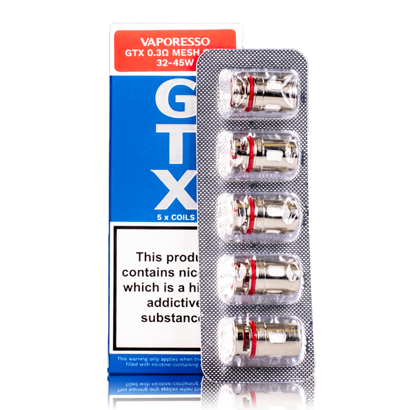 PM80 GTX Vaporesso coils with packaging displayed on a white background.
