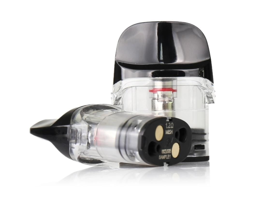 Two Vaporesso Luxe Q replacement pods displayed on a white background showing two different angles.